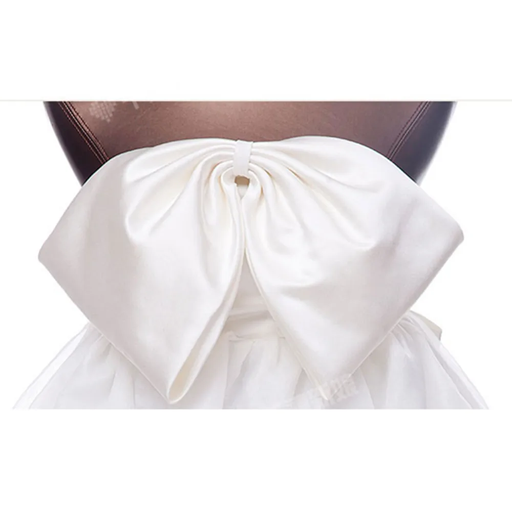 Женское свадебное платье с высокой талией бантом и низкой для беременных|high low