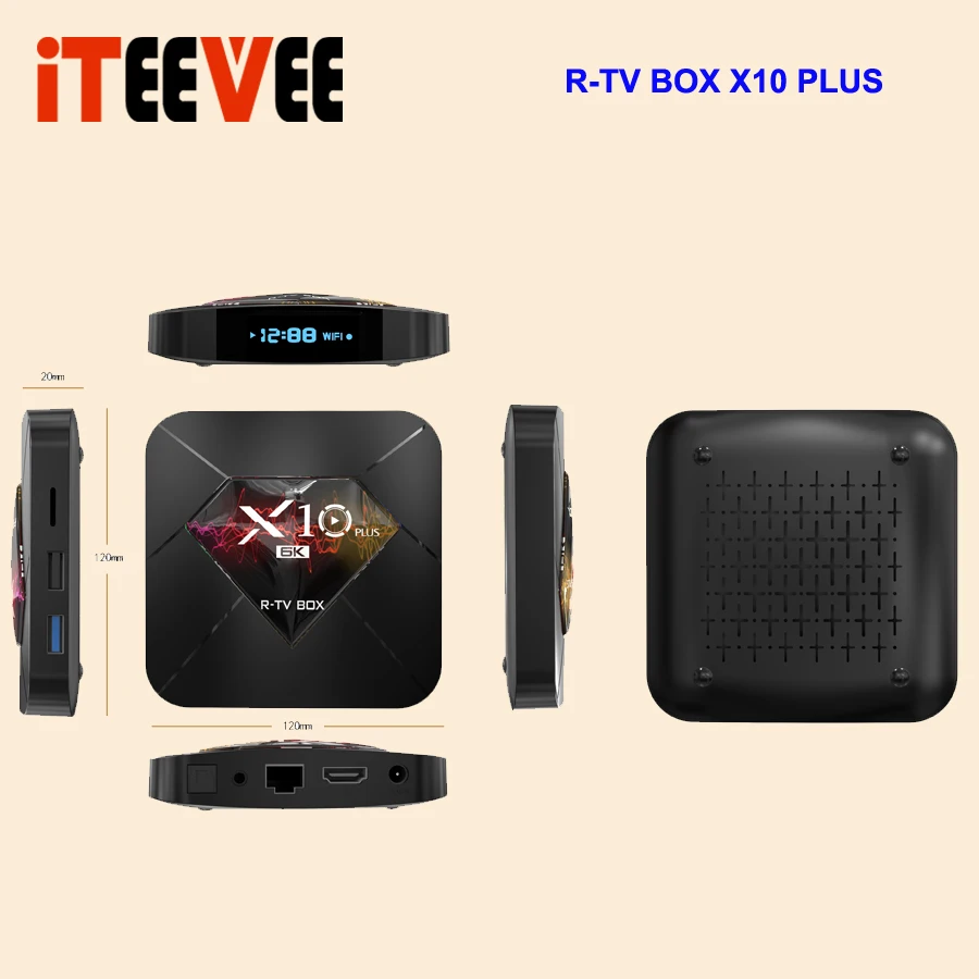 Приставка Смарт-ТВ X10 Plus 3 шт. Android 9 0 Wi-Fi 2 4 ГГц + 32/64 ГБ USB 6K H.265 | Электроника