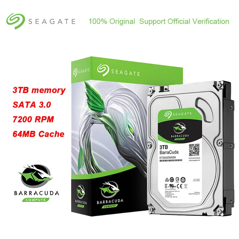Внутренний жесткий диск Seagate BarraCuda 3 ТБ 5 дюйма 256 Мб кэш игровой 5900 об/мин SATA 0 6 для