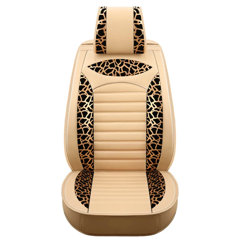 

Automobiles Seat Covers Universal Fit Most Cars Leather Leopard Car Seat Cover For Four Seasons Interior Accessories