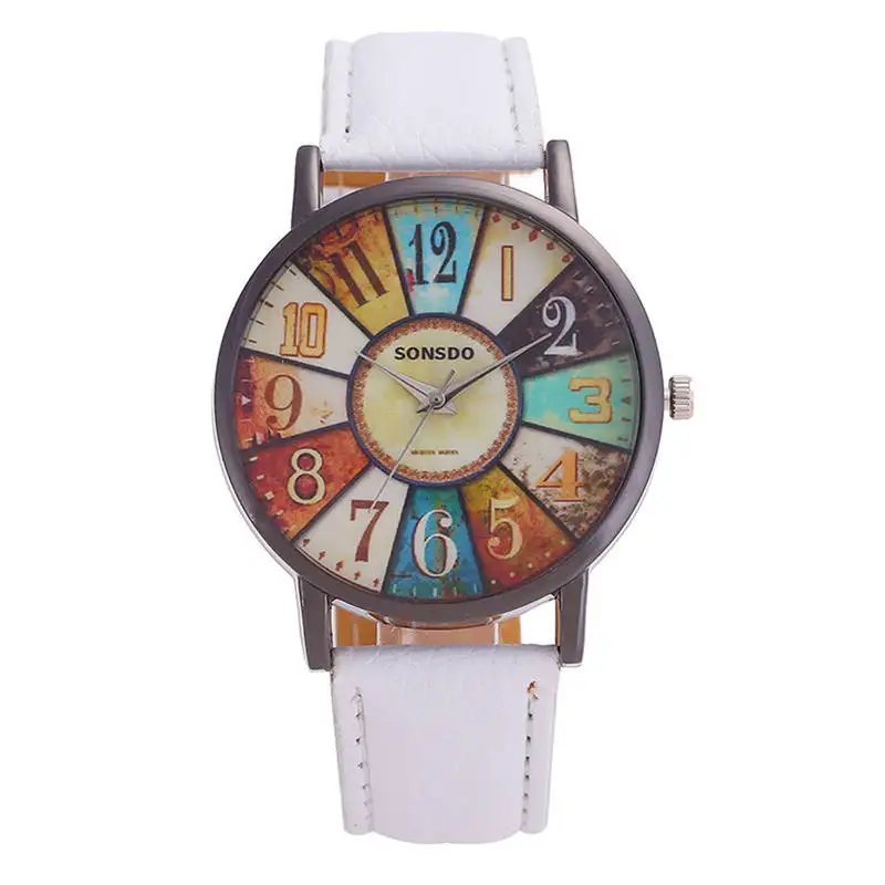 

Creative And Unique Zegarki Damskie SONSDO Vintage Harajuku Graffiti Clock Women's Watches Best Sellers Relojes Para Mujer Fi