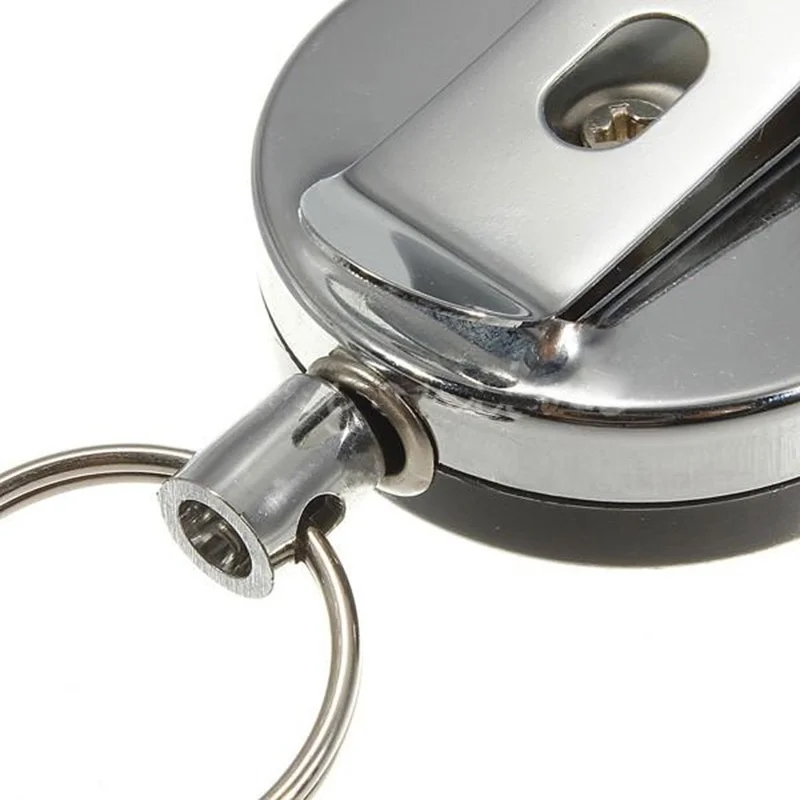 Выдвижная металлическая цепочка для ключей держатель карт стальной зажим ремня