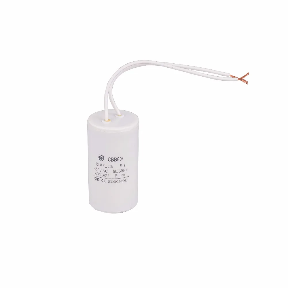 CBB60 450V 12 uf ходовой конденсатор электромотор с 2 проводами|capacitor cbb60|capacitor 450vcapacitor run |