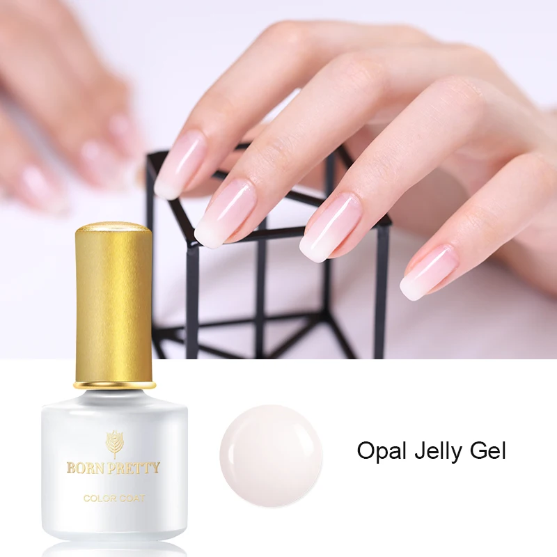 BORN PRETTY Opal Jelly гель для ногтей 6 мл полупрозрачный Белый УФ-гель лак замачиваемый УФ-гель лак Базовое покрытие верхнее покрытие