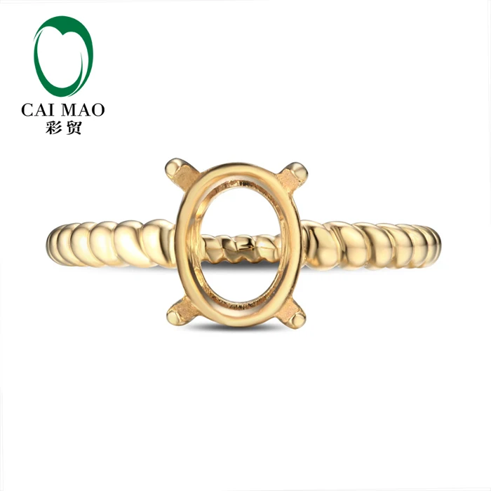 CaiMao 6x8 мм овальная огранка Semi Установка кольца 18k желтое золото драгоценный