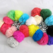 Free Shipping   real fur ball  for keychain or decoration gift