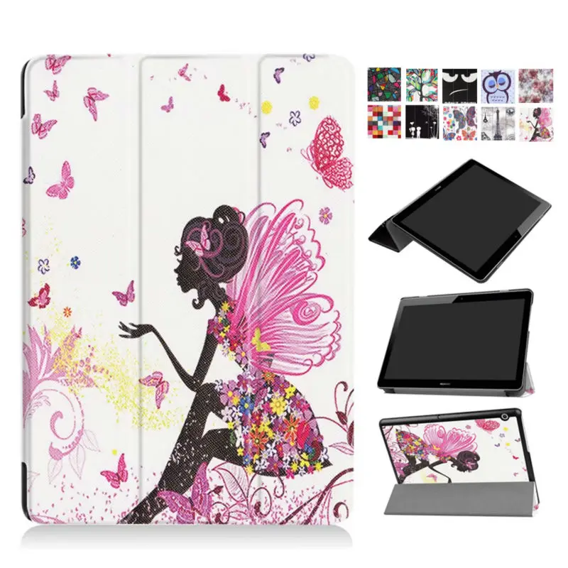 MediaPad T3 10,0 9,6 ''Тонкий чехол из искусственной кожи чехол с красочным принтом Fundas для huawei T3 10 AGS-L09 AGS-L03 чехол для планшета s с подставкой