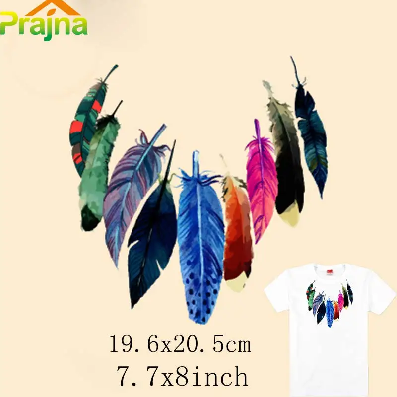 Prajna Feather Patch Leaf Fashion Diy Iron On Patches Brand Logo Cheap Stickers Hippie Boho Retro Motif Accessories | Дом и сад