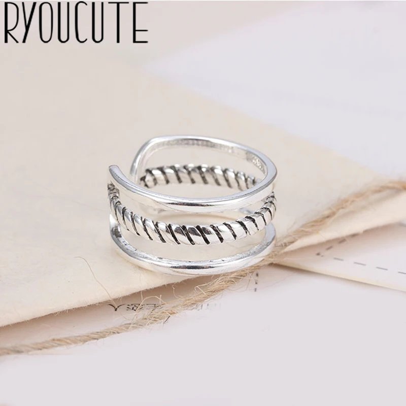 Женское кольцо в стиле ретро Joyas De Plata Anillos серебряное регулируемого размера