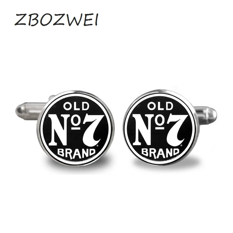 ZBOZWEI 2018 New No 7 Jack Daniels Cufflink Tennesse Minimalistic Cufflinks Silver Cuff link Gifts Men Handmade Shirt | Украшения и