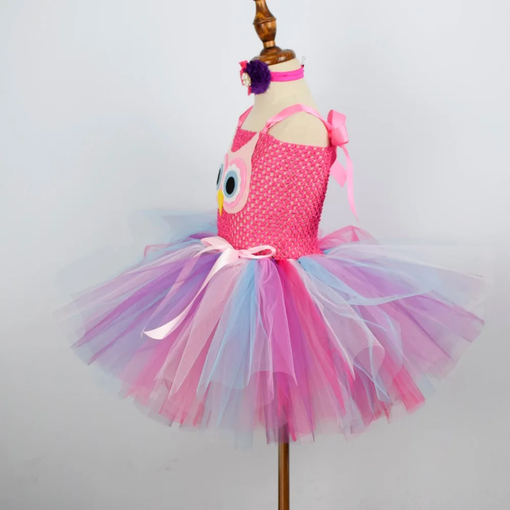 Owl Tutu Dress for Girls Baby Birthday Party Costume with Flower Headband 1st Outfit Kids Halloween 1-12Y | Детская одежда и обувь