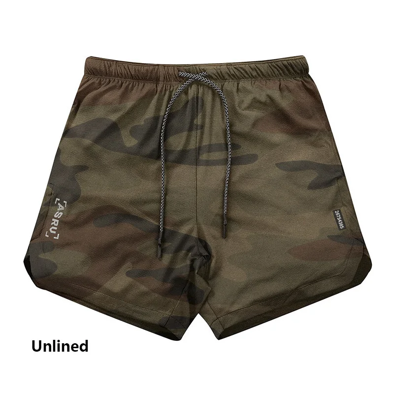 Camouflage Мужские шорты для спортзала, двухслойные, 2 в 1, для фитнеса, бега, короткие штаны, для тренировок, бодибилдинга, нижнее белье, быстросохнущие шорты для бега, мужские - Цвет: Camouflage