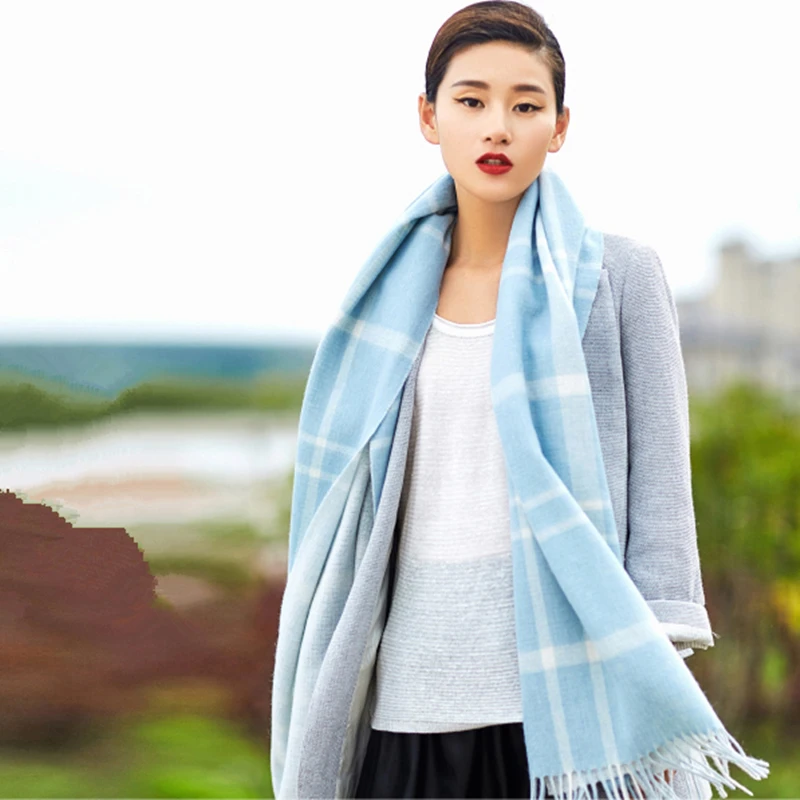 Double sided wool scarf Warm Thick Multi Colors Shawl Women Soft Scarves Cosywarmer | Аксессуары для одежды
