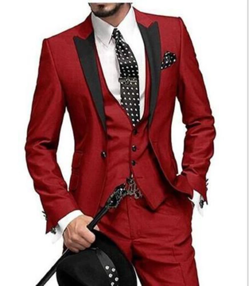 

3 Pieces Set Mens Wedding Suit Formal Slim Suit Tailored Grooms Evening Tuxedos C126