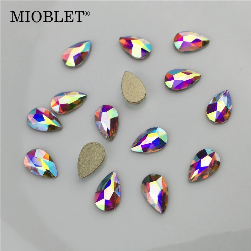 

Кристаллические капли воды, плоская задняя часть AB Камни для нейл-арта, украшения, прозрачные 3D капли дождя, Стразы для ногтей камней, 10 шт., д...