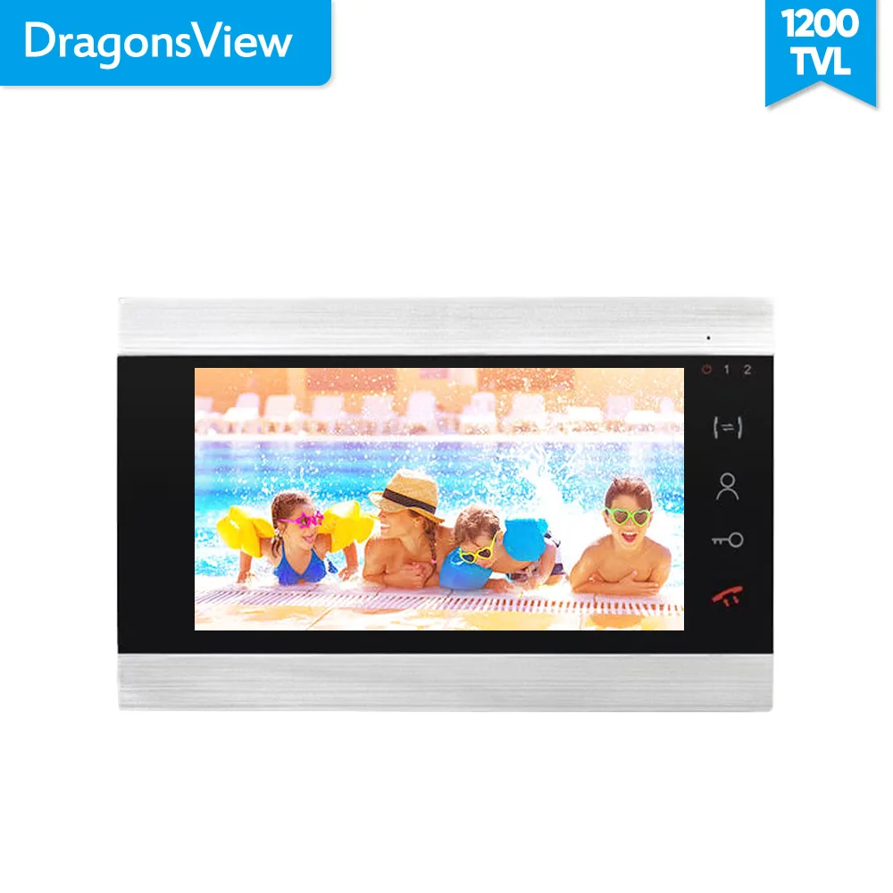 Dragonsview видео телефон двери 7 дюймов дверной звонок Домофон разблокировка система записи 16 Гб sd-карта сенсорная кнопка широкий угол 130 градусов