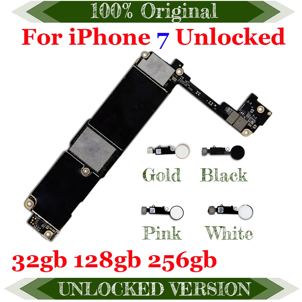 Для iphone 7 материнская плата с iOS оригинальная материнская плата для iphone 7 материнская плата с чипами 32 ГБ/128 ГБ/256 ГБ