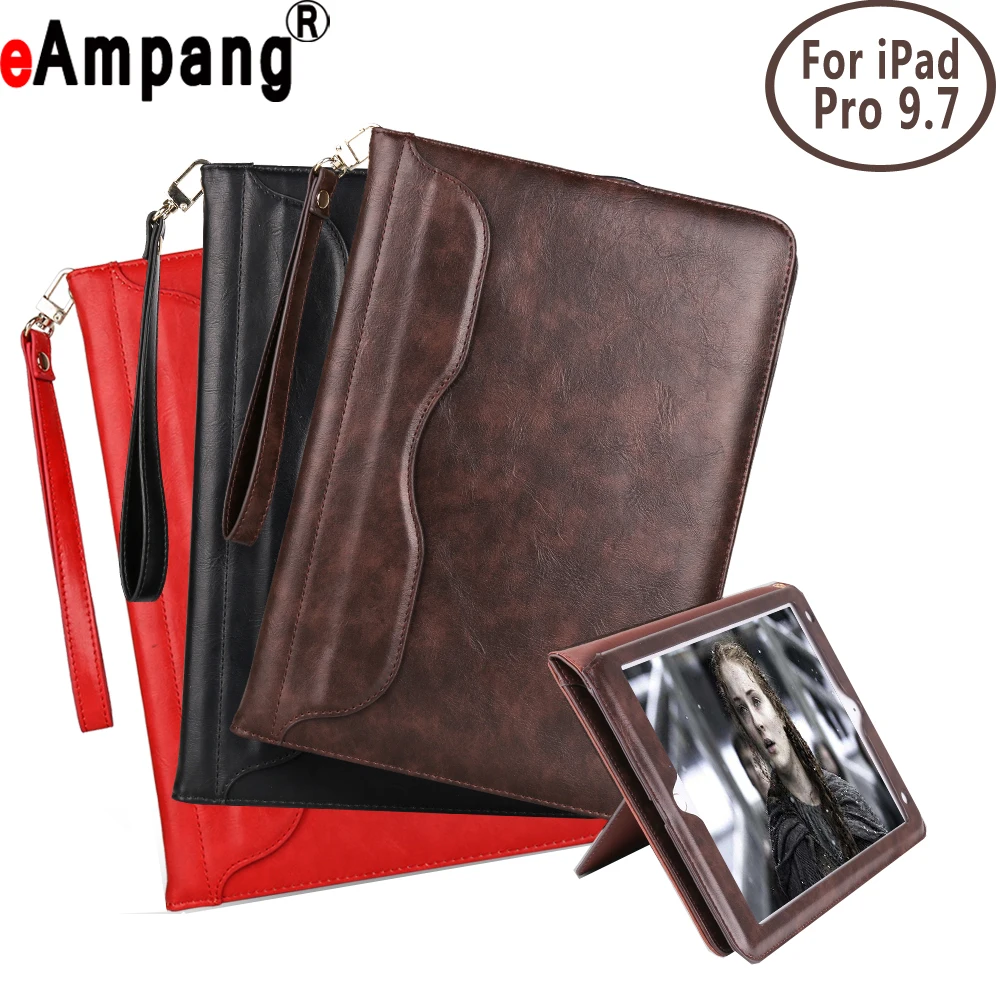 Премиум ручной кожаный умный сон Стенд чехол для Apple iPad Pro 9,7 A1673 A1674 A1675 Coque Capa Funda+ ручка+ пленка
