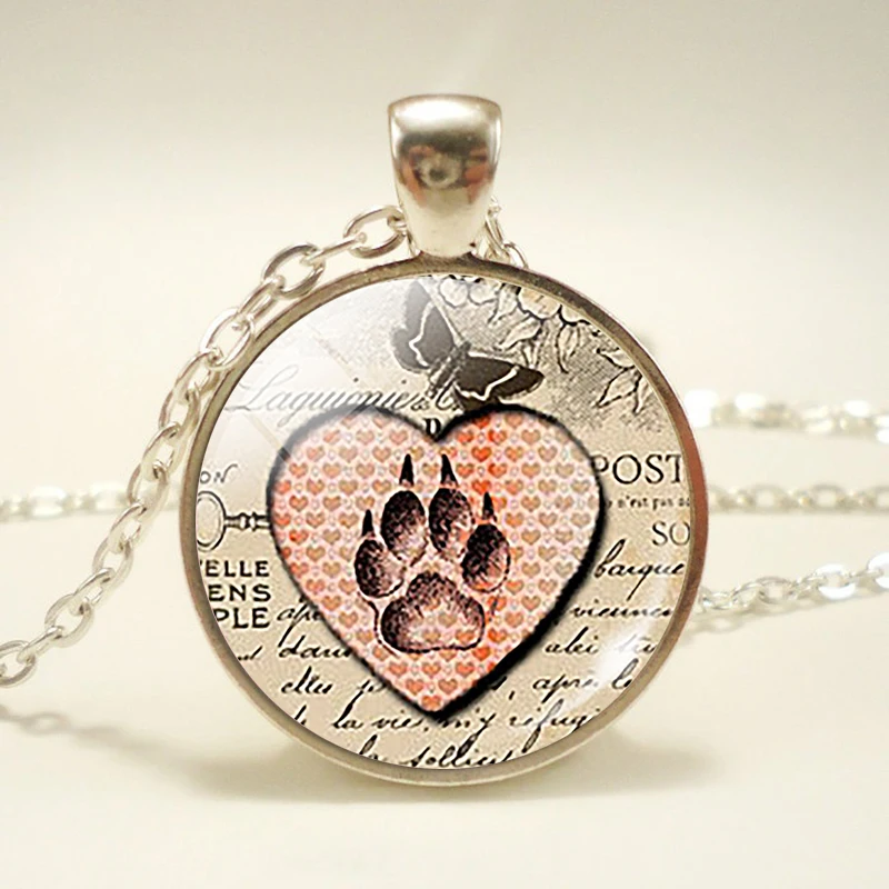 Ожерелье чокер с кулоном в виде кошачьей лапы|necklace silver necklace|glass pendants jewelrysilver pendant