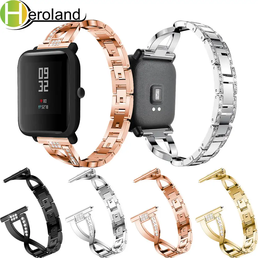 Сменный ремешок для часов из нержавеющей стали Huami Amazfit Bip Youth Lite SmartWatch носимые