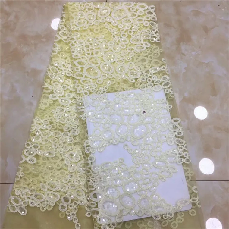 Кружевная ткань с блестками 2019 высококачественная новая Нигерия вышитая сетка