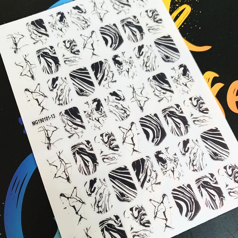 

NewestMG190101-13 Marble 3d nail art sticker nail decal stamping export japan designs rhinestones decorations
