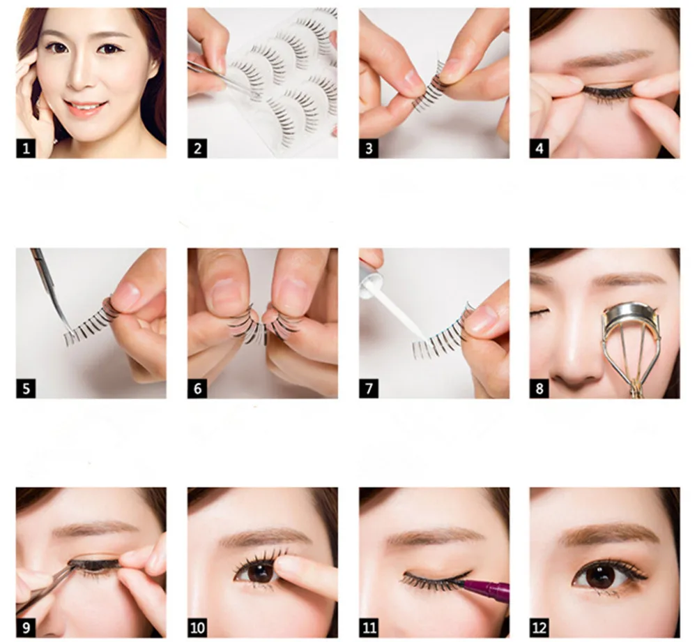 1 Pairs Long Makeup Cross Thick False 3D Dense Eyelashes Lashes Nautral magnetic eyelashes natural hair #05 | Красота и здоровье