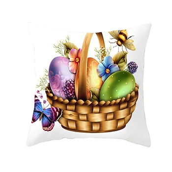 45*45 см Хлопок Кролик Happy Easter украшения для дома подушки Кролик яйца наволочки для подушки пасхальный декор wielkano - Цвет: 14