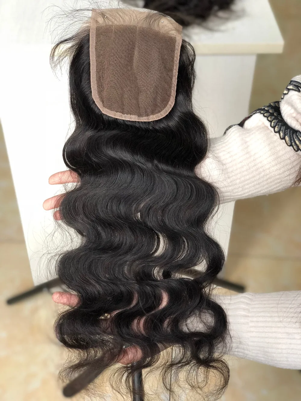 QueenKing волос бразильский закрытия шнурка волна Волосы remy " х 5" 3 Way Часть 10-18 дюйм(ов) закрытие человеческие волосы натуральный Цвет