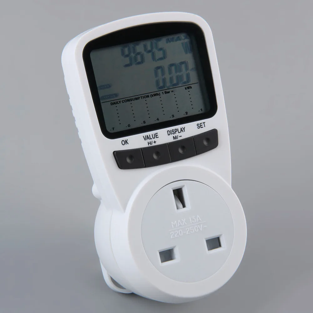 TS 1500 Elektronische Energy emeter ЖК монитор подключаемый электросчетчик voor UK штекера|monitor