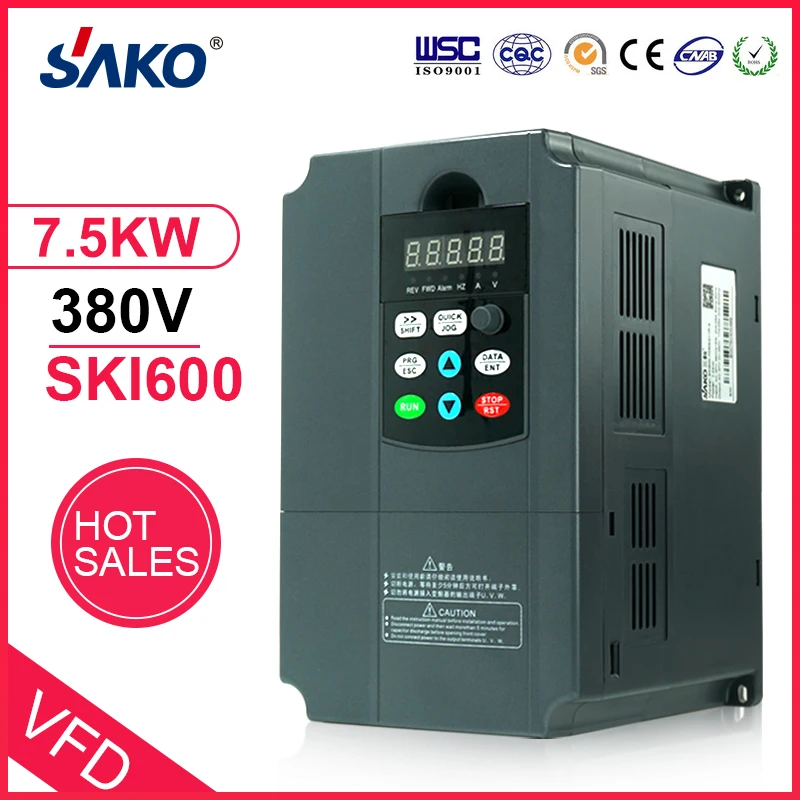 Sako VFD 380V 7.5KW инвертор переменной частоты тройной(3) фазы для управления скоростью двигателя