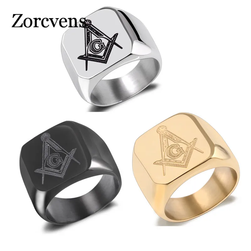 Zorcins 316L масонское кольцо из нержавеющей стали для мужчин мастер бесплатно