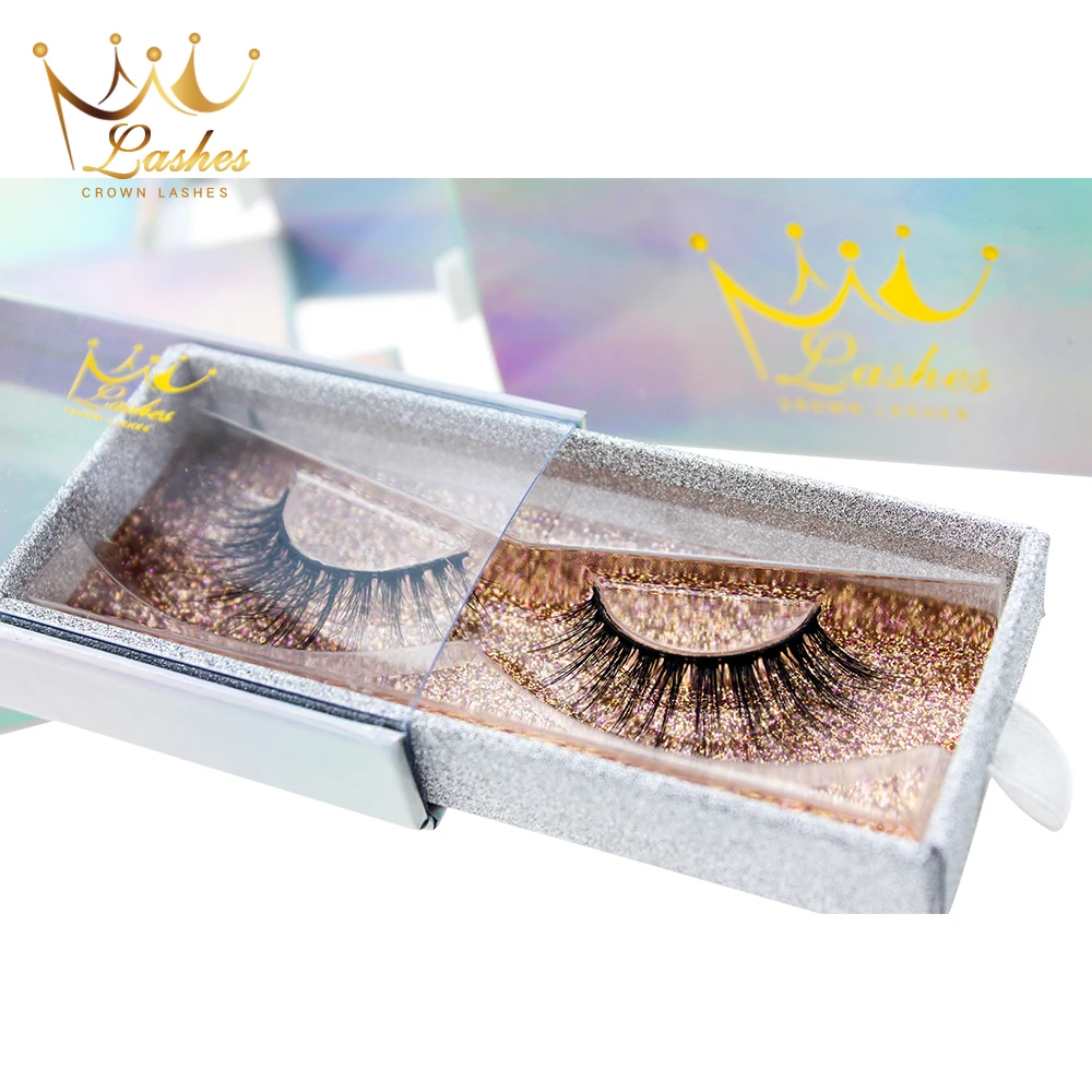 Накладные ресницы Crown Lashes 3d из искусственной норки Индивидуальные с
