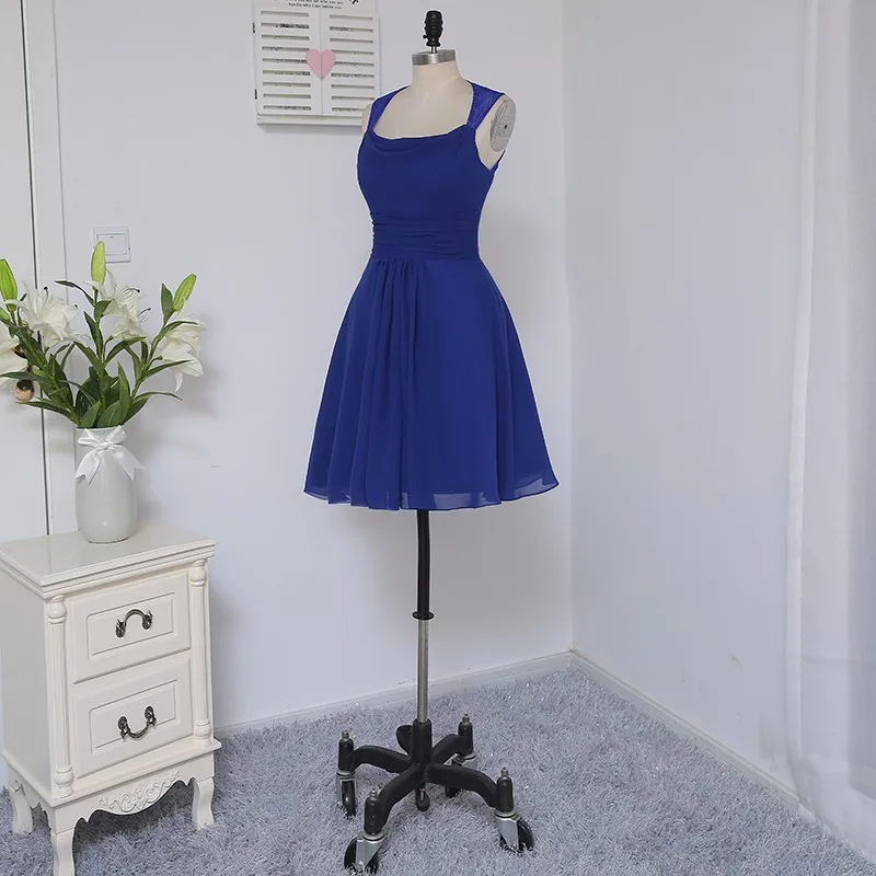 Royal Blue Дешевые платье подружки невесты для маленьких девочек 50 трапециевидной