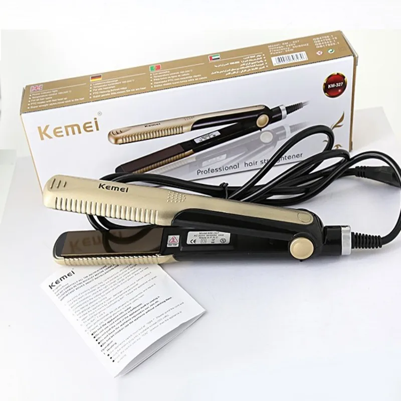 

KEMEI 2017 Hair Straighteners Portable Ceramic Straightener Irons Styling Tools Curling pranchas de cabelo profissional KM-327