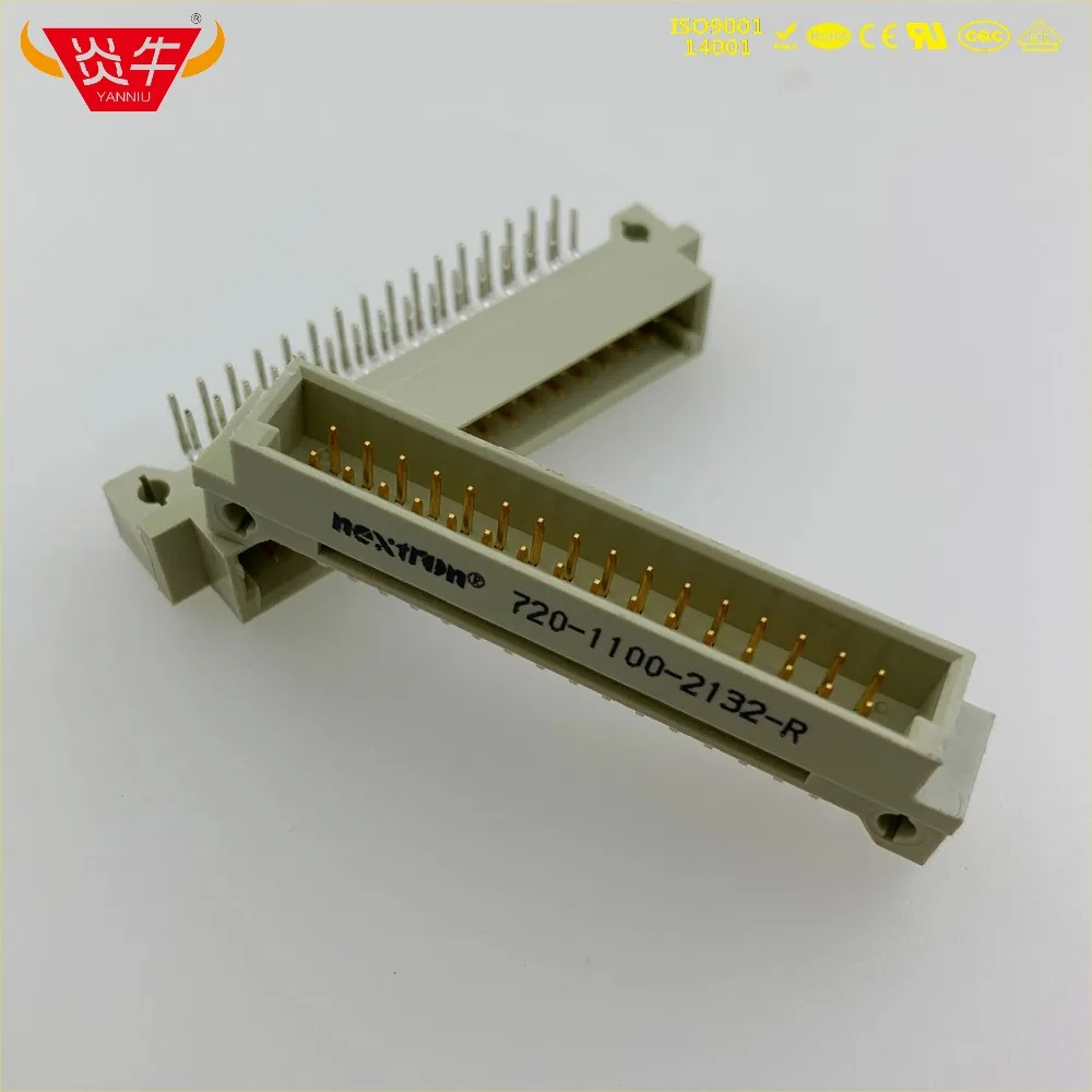 50 шт. 232 DIN41612 DIN разъем 710-1100-2132-R 2*16P 32PIN мужской правый Угловые булавки европейская