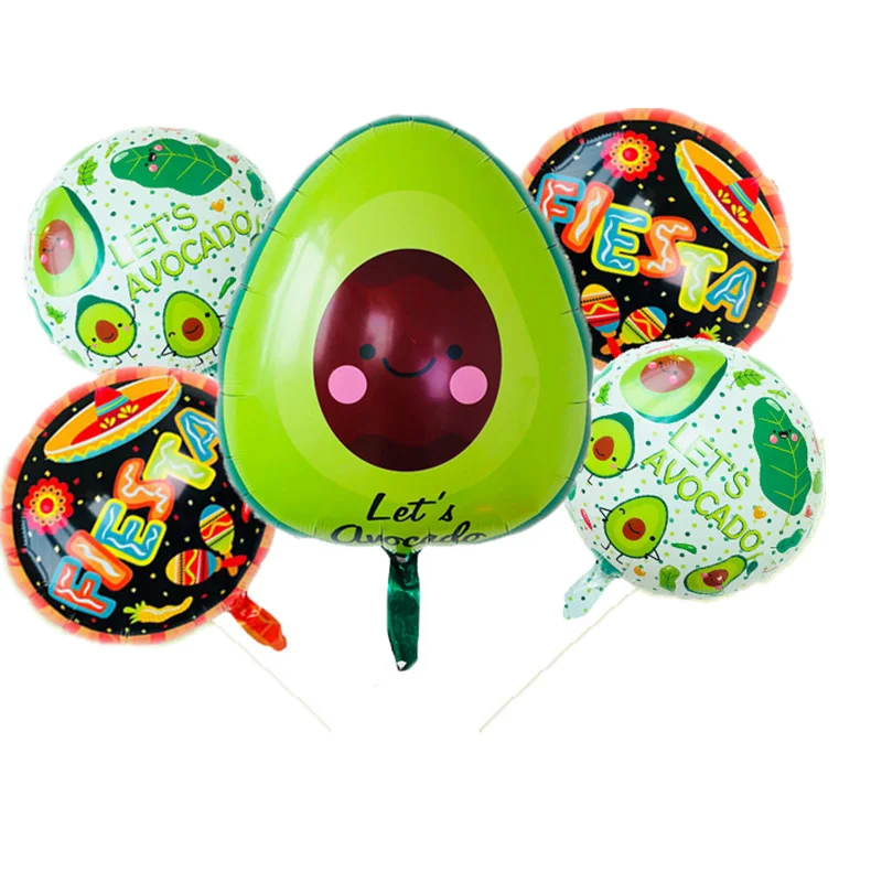 

5pcs fiesta party decorations globos Mexico avocado foil balloons birthday air balloons baby shower party decoration ballons