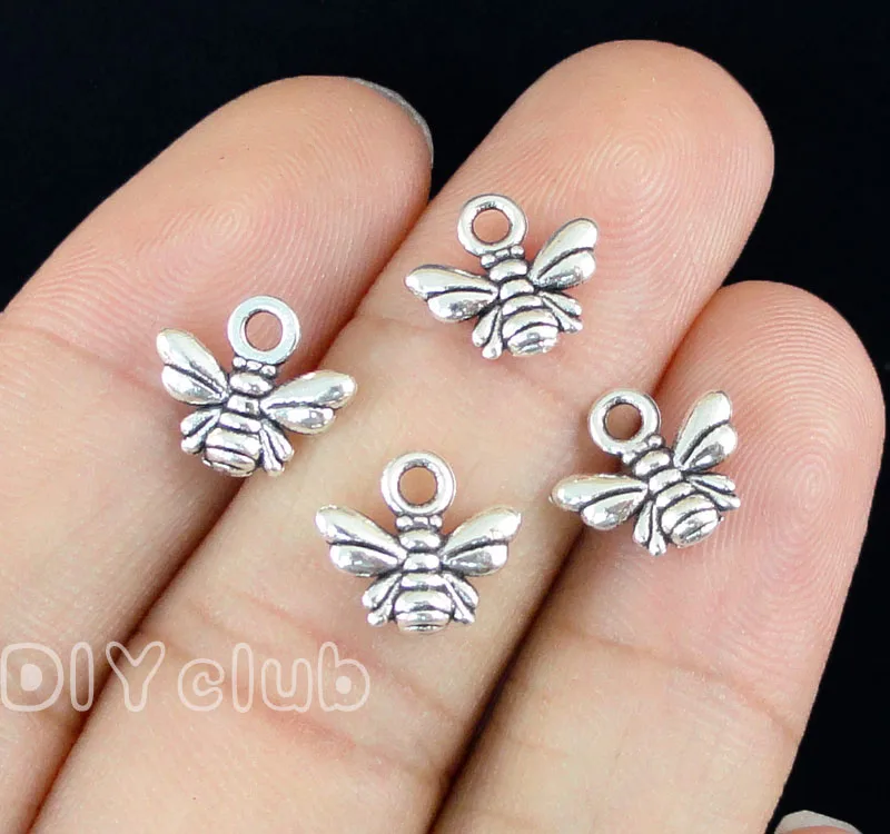 150pcs Bee подвески старинное серебро/бронза пчела Подвески Подвеска 11x10 мм|Шармы| |