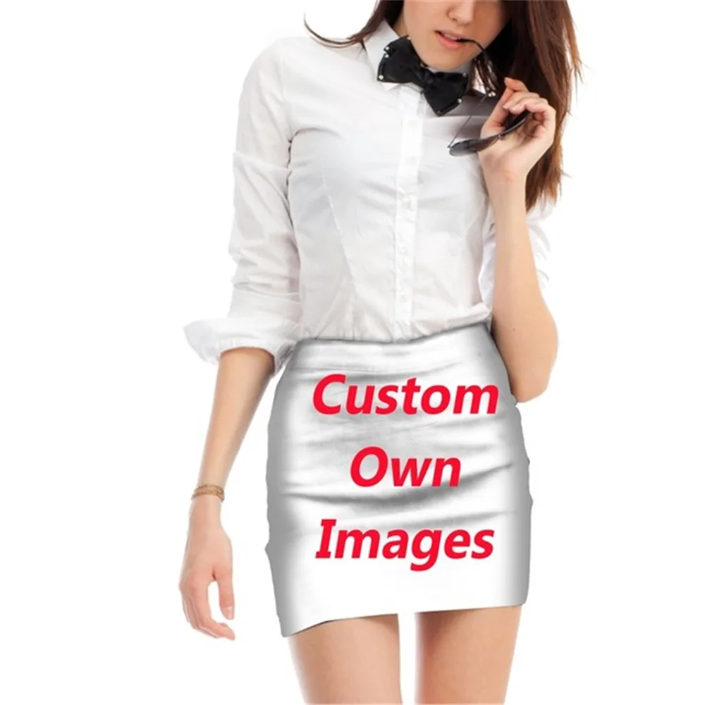 Noisydesigns Cool 3D Army Blue Printed Above Knee Mini Skirt for Women High Waist Pencil Sexy Elastic Skirts Girls | Женская одежда
