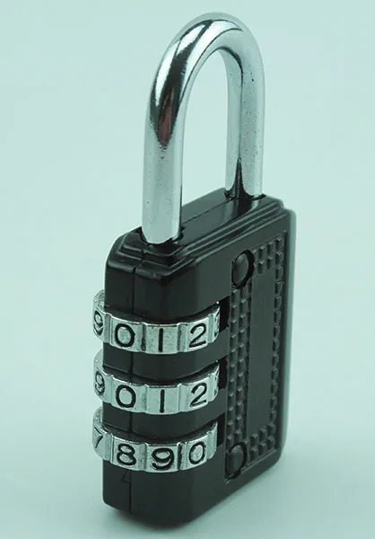 Сбрасываемый 3-значный комбинированный навесной замок черный Дорожный чемодан