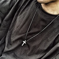 gothic vintage stainless steel cross pendants necklaces for women men crucifix jesus necklace couple statement jewelry best gift