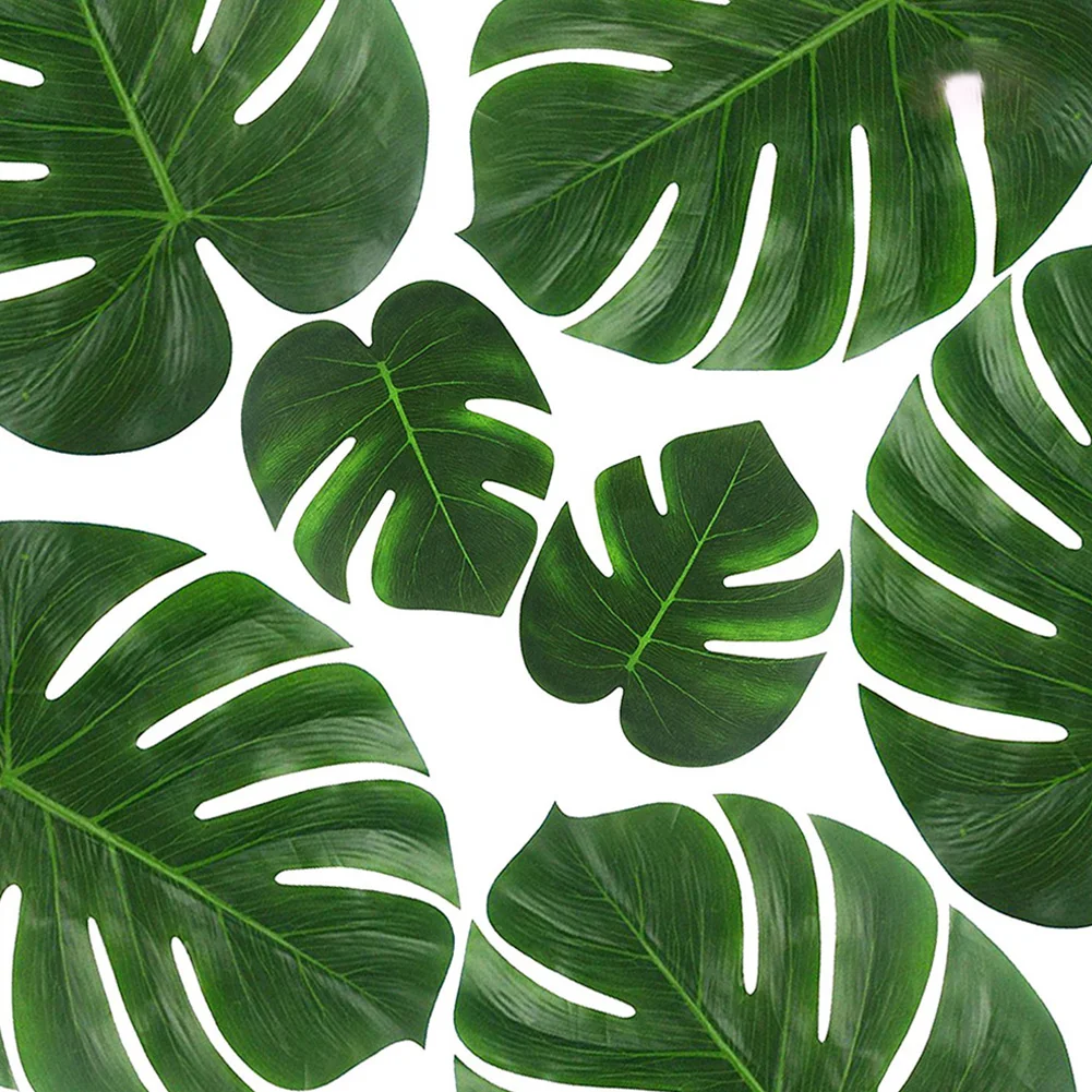 10 шт. моделирование Monstera Премиум искусственные Пальмовые Листья джунгли пляж