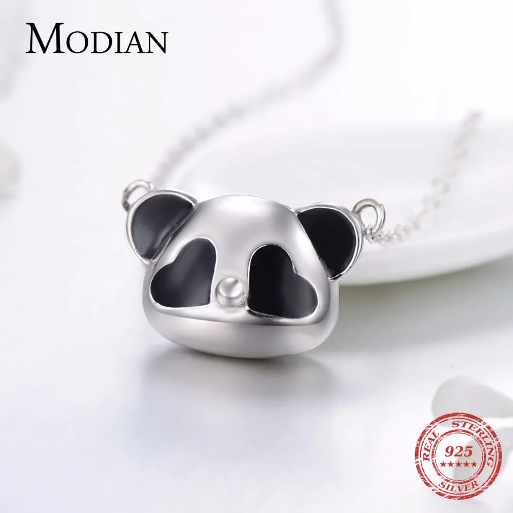 Modian Новый Восточный элемент Стиль 100% 925 Серебряное ожерелье Мода 3D черно-белая