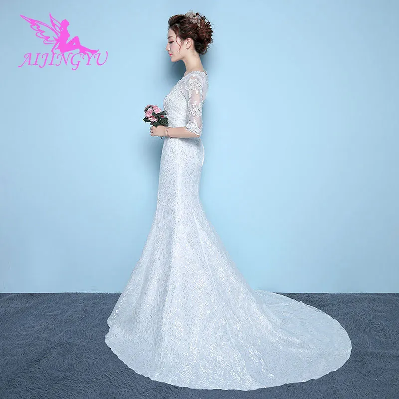 

AIJINGYU 2021 white Customized new hot selling cheap ball gown lace up back formal bride dresses wedding dress WK891