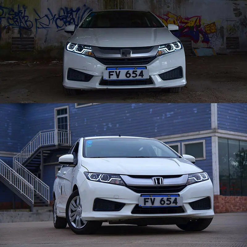 Динамический сигнал поворота светодиодный фар ДХО линзы проектора Bi Xenon Подходит