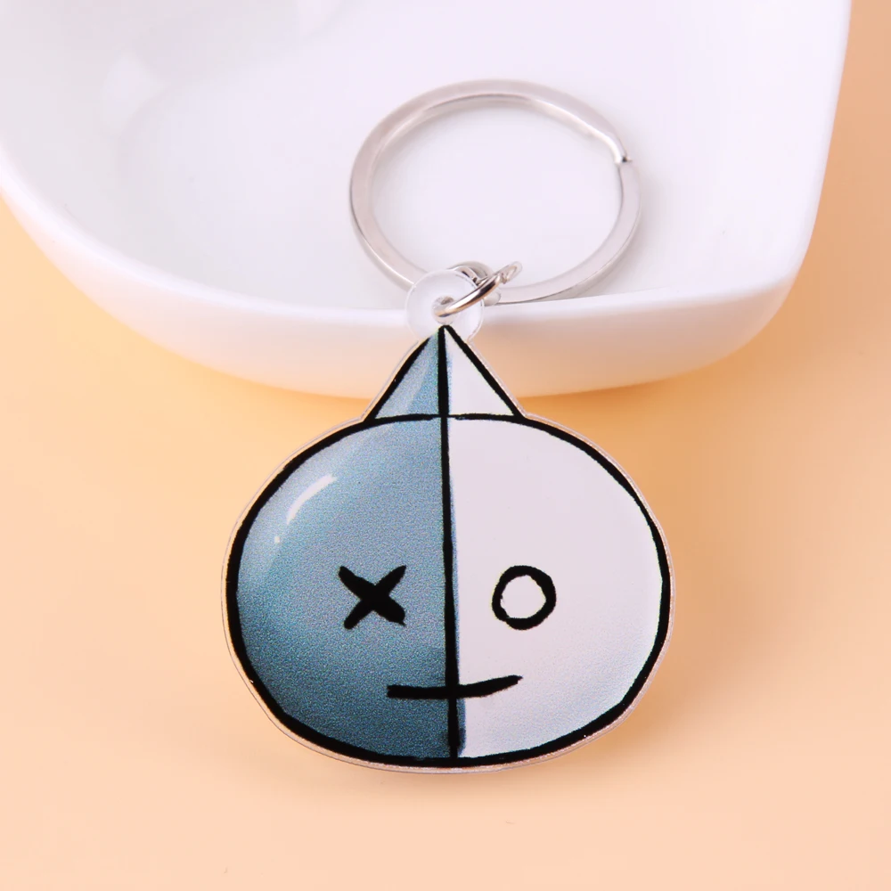 Photo Color8 Акриловый аниме милый брелок для ключей Love Yourself Porte Clef - Цвет: Photo Color8