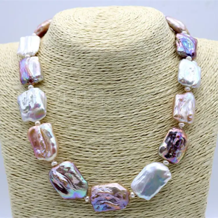 promotion natural south seas white pink purple pearl necklace 18inch 14K (9.13) | Украшения и аксессуары