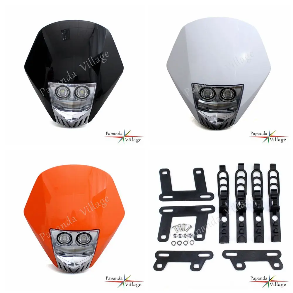 

Dirt Bike Universal Black LED Headlight MX Motocross Dual Sport Headlamp For Suzuki Honda Yamaha SX EXC