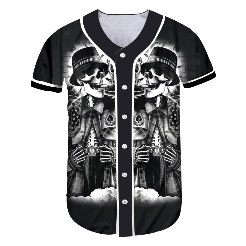Мужская футболка UJWI на пуговицах новинка яркая бейсбольная Футболка с 3D принтом