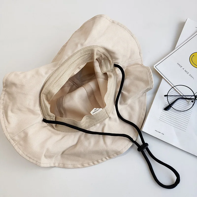 Панама хлопковая для маленьких девочек милая пляжная шапка из денима с защитой